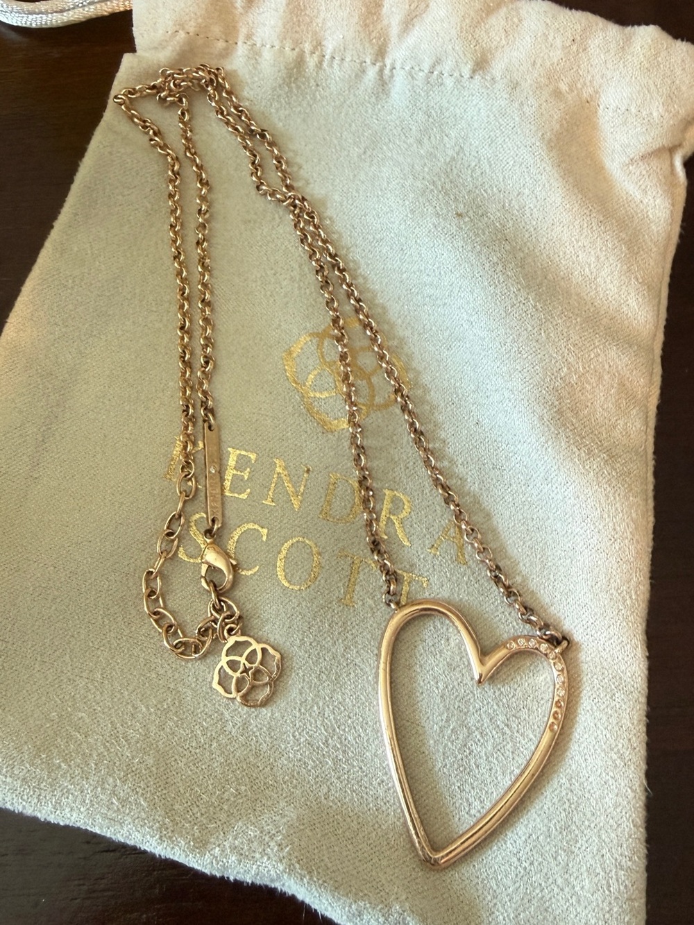 Kendra Scott Rose Gold Open Heart Pendant Necklace